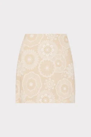 linen_embroidered_skirt_0-2.webp Matching Sets-MILLY Linen Embroidered Skirt Natural/Ecru