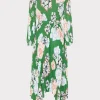 Sundresses-MILLY Liora Petals In Bloom Pleated Dress Green Multi