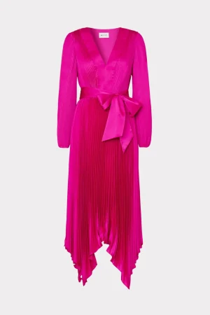 liora_satin_pleated_dress_0-1.webp Maxi Dresses-MILLY Liora Satin Pleated Dress Fuchsia
