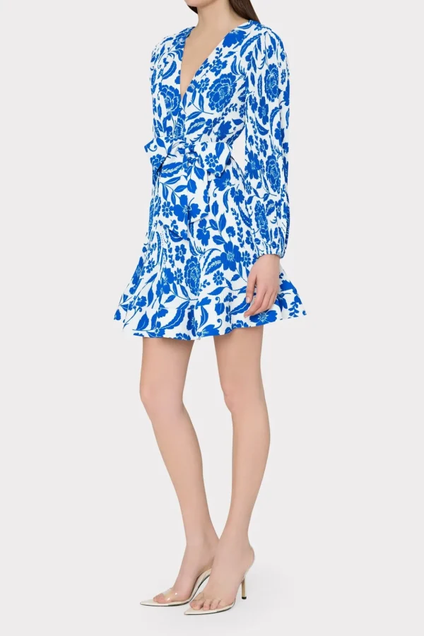 liv_flowers_of_spain_plea_2-2.webp Mini Dresses-MILLY Liv Flowers Of Spain Pleated Dress Blue/White