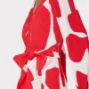 Jumpsuits & Rompers-MILLY Liv Grand Foliage Pleated Dress Red/White