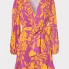 Jumpsuits & Rompers-MILLY Liv Marigold Aroma Pleated Dress Pink Multi