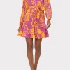 Jumpsuits & Rompers-MILLY Liv Marigold Aroma Pleated Dress Pink Multi
