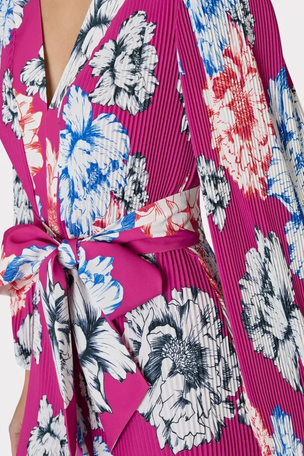 liv_petals_in_bloom_pleat_2-5.webp Mini Dresses-MILLY Liv Petals In Bloom Pleated Dress Pink Multi