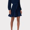 liv_pleated_dress_1-4.webp Day Dresses-MILLY Liv Pleated Dress Navy