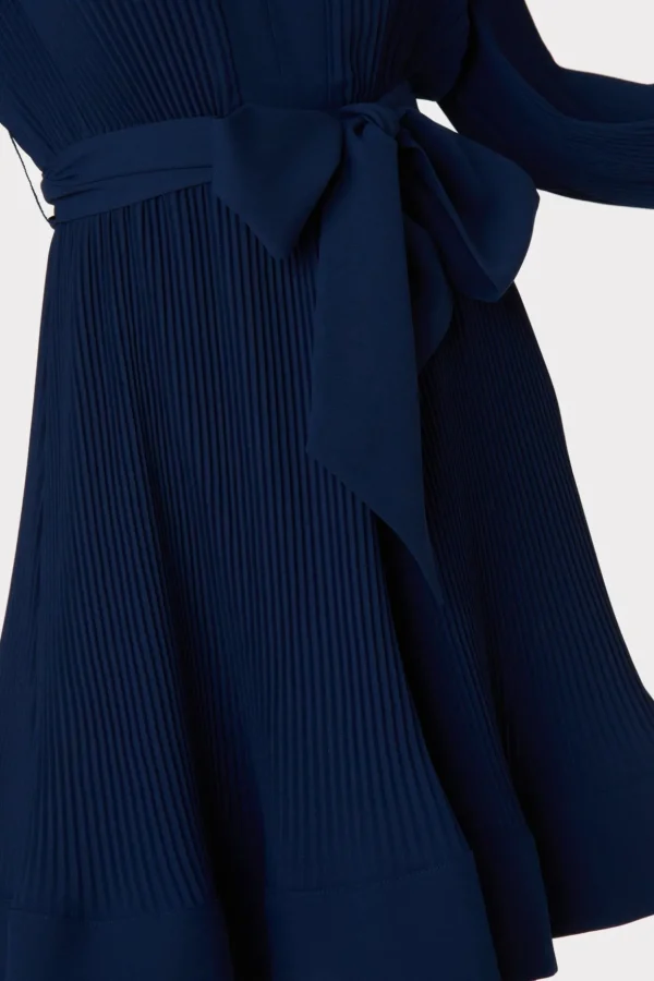 liv_pleated_dress_2-5.webp Guest Of Dresses-MILLY Liv Pleated Dress Navy