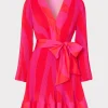 Mini Dresses-MILLY Liv Zebra Pleated Dress Milly Pink Multi