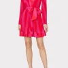 Pink Dresses-MILLY Liv Zebra Pleated Dress Milly Pink Multi