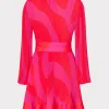 Mini Dresses-MILLY Liv Zebra Pleated Dress Milly Pink Multi