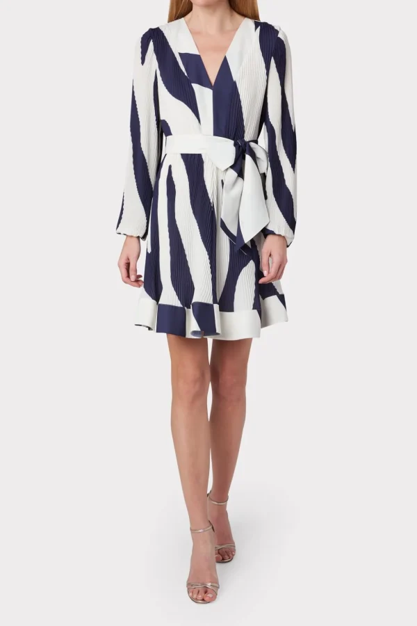 liv_zebra_print_dress_1-1.webp Day Dresses-MILLY Liv Zebra Print Dress Navy/Ecru