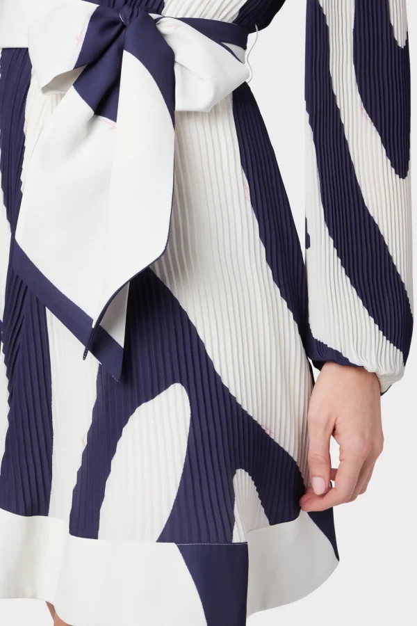 liv_zebra_print_dress_2-1.webp Day Dresses-MILLY Liv Zebra Print Dress Navy/Ecru