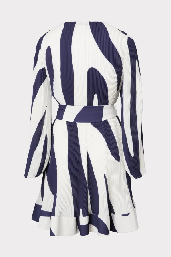 Mini Dresses-MILLY Liv Zebra Print Dress Navy/Ecru