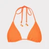 Bikinis-MILLY Lori Textured Triangle Bikini Top Neon Orange