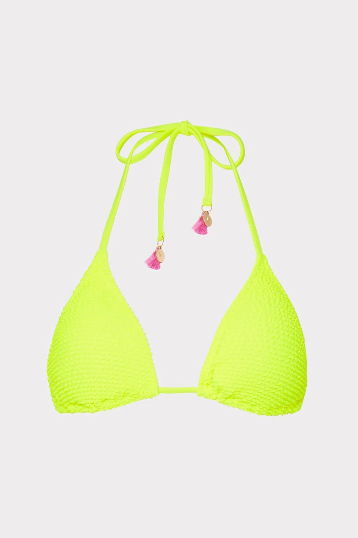 lori_textured_triangle_bi_0-3.webp Jumpsuits & Rompers-MILLY Lori Textured Triangle Bikini Top Yellow