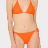 Jumpsuits & Rompers-MILLY Lori Textured Triangle Bikini Top Neon Orange