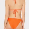 Jumpsuits & Rompers-MILLY Lori Textured Triangle Bikini Top Neon Orange