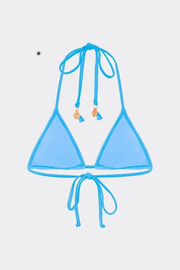 Bikinis-MILLY Lori Textured Triangle Bikini Top Blue