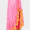 lurex_stripe_ruffle_wrap__0.webp Cover-Ups-MILLY Lurex Stripe Ruffle Wrap Skirt Neon Pink/Orange