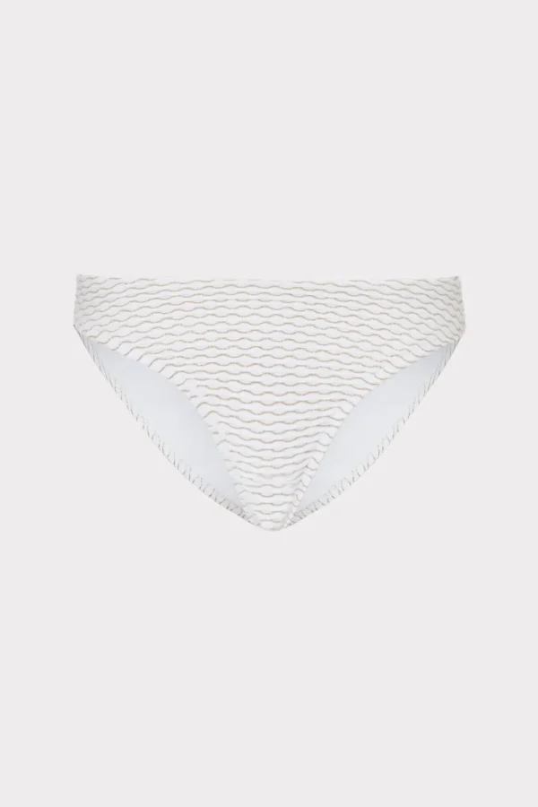 Bikinis-MILLY Margot Textured Waves Bikini Bottom White