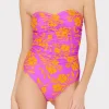 One Piece Swimsuits-MILLY Marigold Aroma Ruched One Piece Pink Multi