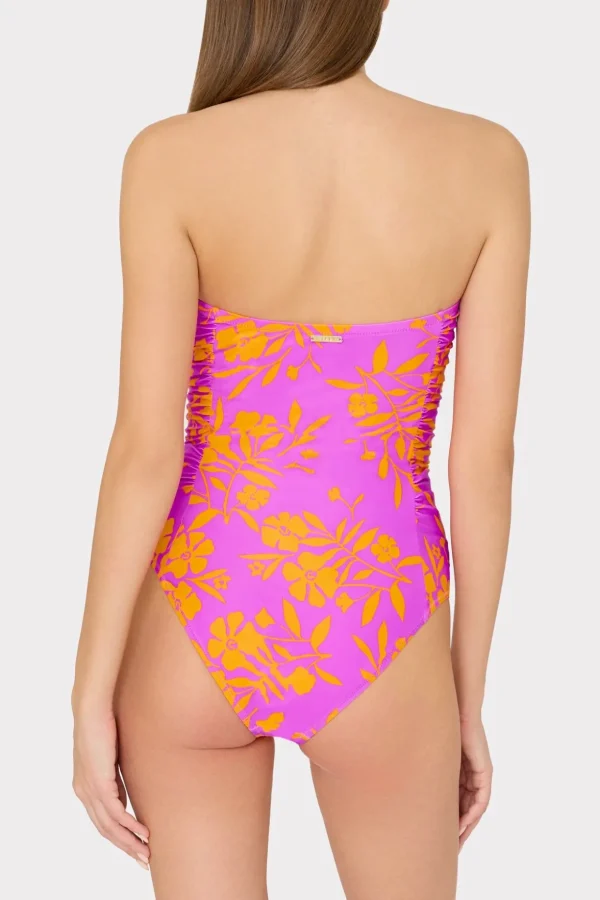 marigold_aroma_ruched_one_2.webp Jumpsuits & Rompers-MILLY Marigold Aroma Ruched One Piece Pink Multi