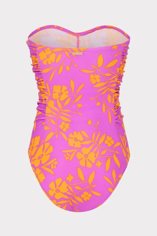 marigold_aroma_ruched_one_3.webp Jumpsuits & Rompers-MILLY Marigold Aroma Ruched One Piece Pink Multi