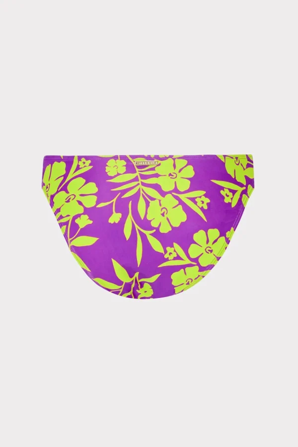 Jumpsuits & Rompers-MILLY Marigold Aroma Ruched Sides Bikini Bottom Purple Multi