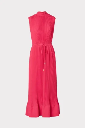 melina_solid_pleated_dres_0-10.webp Guest Of Dresses-MILLY Melina Solid Pleated Dress Milly Pink