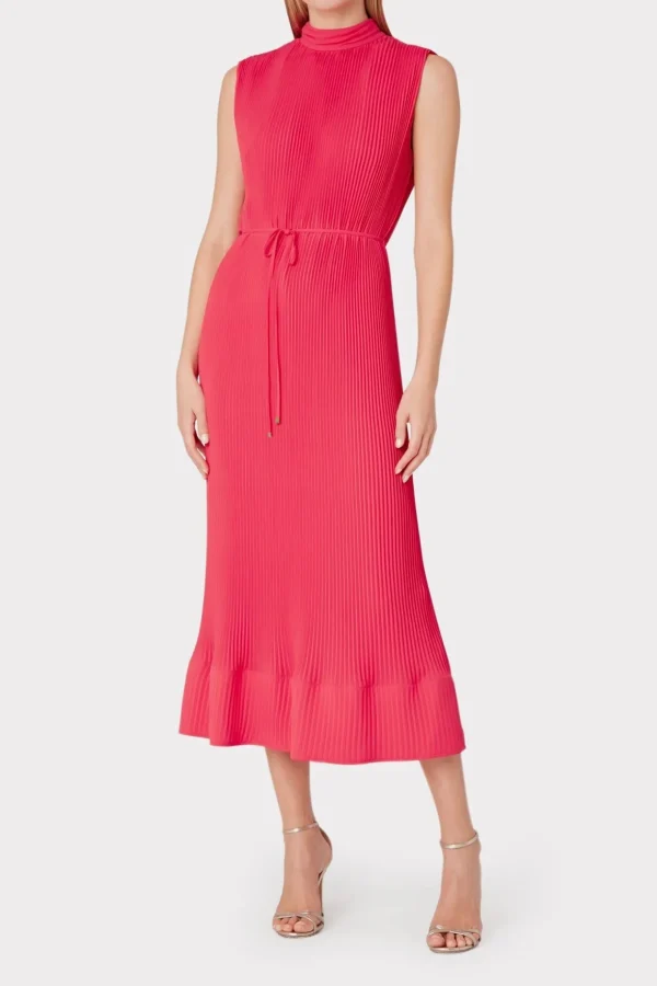 melina_solid_pleated_dres_1-12.webp Pink Dresses-MILLY Melina Solid Pleated Dress Milly Pink