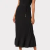 melina_solid_pleated_dres_1-6.webp Day Dresses-MILLY Melina Solid Pleated Dress Black