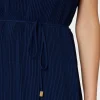 melina_solid_pleated_dres_2-6.webp Day Dresses-MILLY Melina Solid Pleated Dress Navy