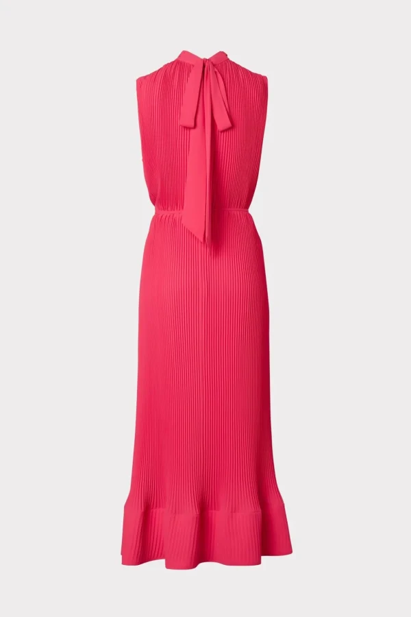 melina_solid_pleated_dres_3-8.webp Pink Dresses-MILLY Melina Solid Pleated Dress Milly Pink