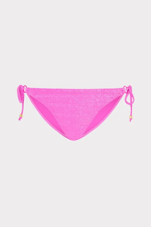 Bikinis-MILLY Metallic Ring Bikini Bottom Fuchsia/Silver