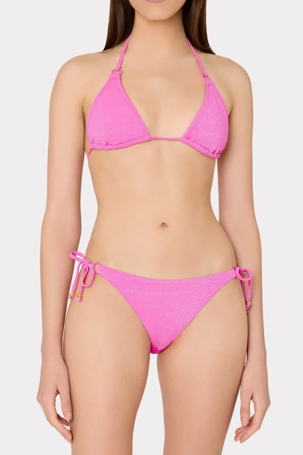 Jumpsuits & Rompers-MILLY Metallic Ring Bikini Bottom Fuchsia/Silver