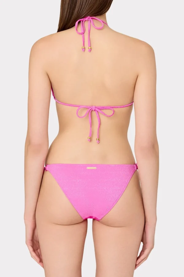 Jumpsuits & Rompers-MILLY Metallic Ring Bikini Bottom Fuchsia/Silver