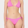 Bikinis-MILLY Metallic Ring Triangle Bikini Top Fuchsia/Silver