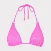 Jumpsuits & Rompers-MILLY Metallic Ring Triangle Bikini Top Fuchsia/Silver