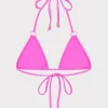 Bikinis-MILLY Metallic Ring Triangle Bikini Top Fuchsia/Silver
