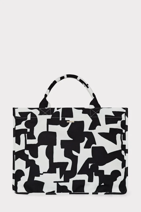 milly_mimi_tote_bag_0-2.webp Jumpsuits & Rompers-MILLY Mimi Tote Bag Black/Ecru