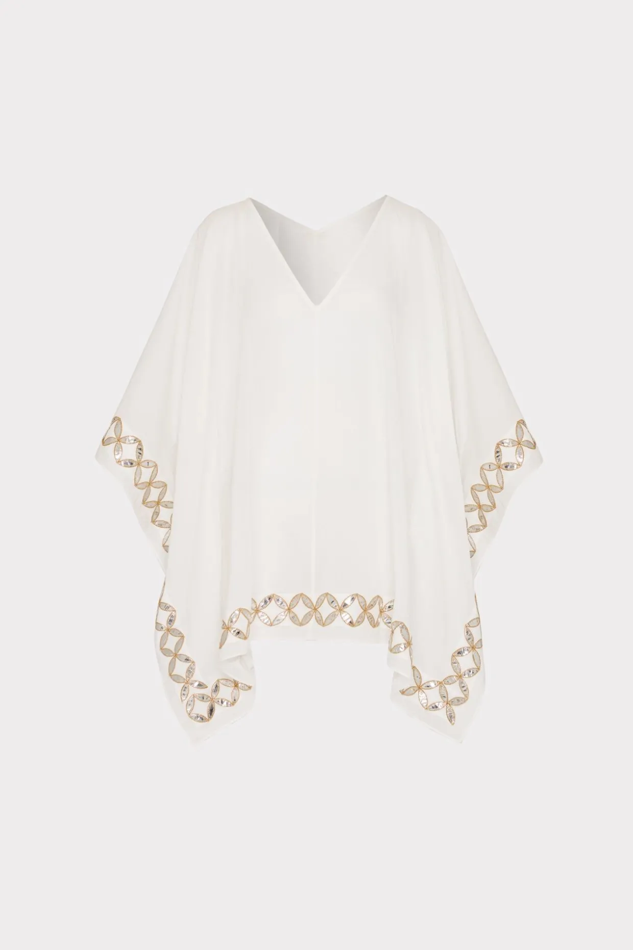 mirrored_embroidery_cafta_0.webp Cover-Ups-MILLY Mirrored Embroidery Caftan White/Gold