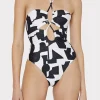 modern_geo_print_looped_c_1.webp One Piece Swimsuits-MILLY Modern Geo Print Looped Cutout One-Piece Black/Ecru