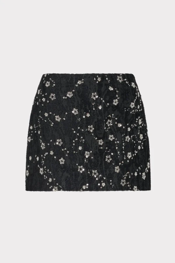 Skirts-MILLY Modern Mini Beaded Skirt Black