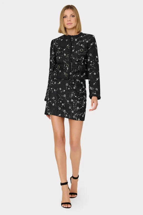 Skirts-MILLY Modern Mini Beaded Skirt Black