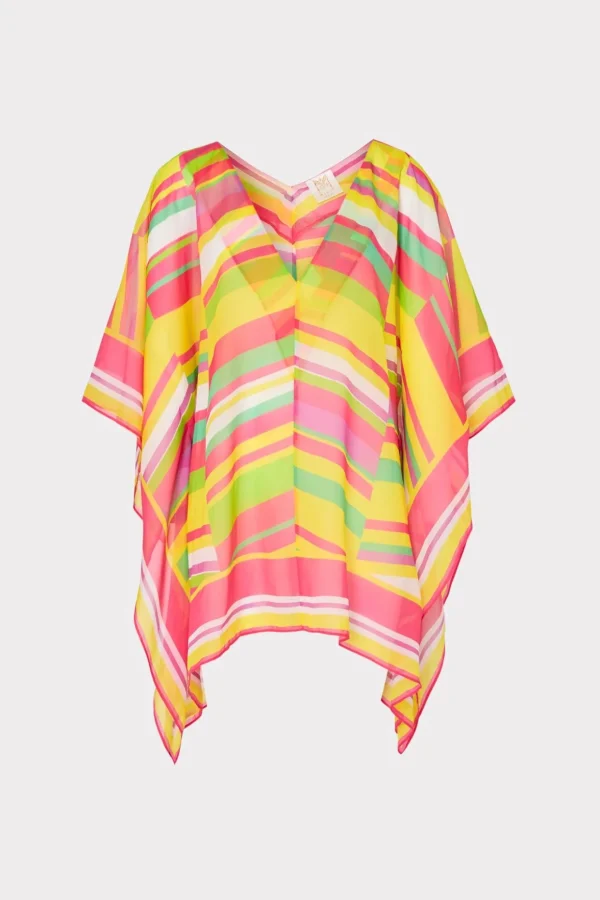 Jumpsuits & Rompers-MILLY Multi Color Chevron Caftan Green Multi