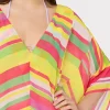 Jumpsuits & Rompers-MILLY Multi Color Chevron Caftan Green Multi