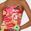 Guest Of Dresses-MILLY Multi Color Lace Dress Red Multi