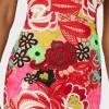 Cocktail Dresses-MILLY Multi Color Lace Dress Red Multi