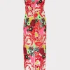 Guest Of Dresses-MILLY Multi Color Lace Dress Red Multi