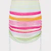 multi_stripe_ruched_skirt_0.webp Jumpsuits & Rompers-MILLY Multi Stripe Ruched Skirt Pink Multi