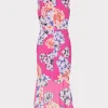 Guest Of Dresses-MILLY Nanci Petals In Bloom Ruffle Dress Pink Multi